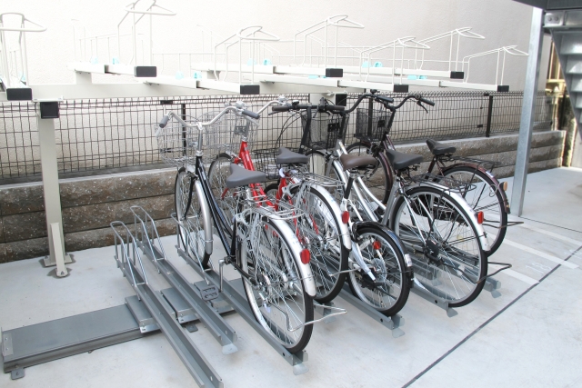 屋外に止める自転車